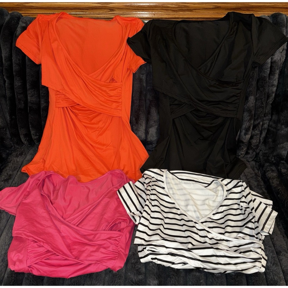 Lot 4 New Women's Maternity Nursing Shirts Fitted Size Medium